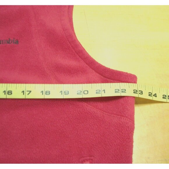 Columbia Bright Pink Fleece Vest Full Zip Jacket Womens Size XL Zip Pockets Warm - Picture 8 of 9